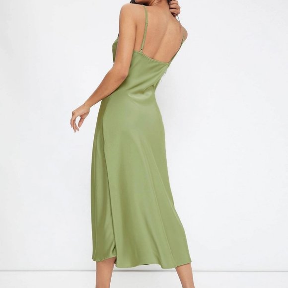 SHEIN BIZwear Cowl Neck Solid Slip Dress Workwear - Picture 5 of 13